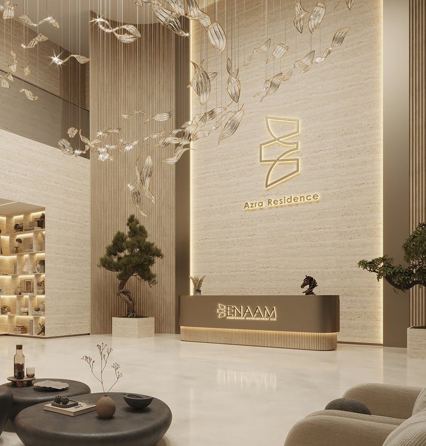 Luxury lobby and reception in an Enaam Properties residence